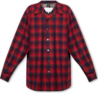 Maison Margiela Wollen geruit overhemd - Heren - Casual Overhemden - Rood - L - Wol - Overhemden