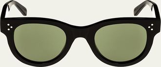 Celine Studded Acetate Sunglasses w/ Mineral Lenses, Black