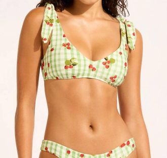 Seafolly Beach Picnic Sweetheart Tank Bikini Top In Green