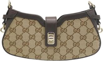 Gucci Pre-owned Canvas Schoudertas - Dames - Vintage Schoudertas - Beige - ONE Size - Vintage