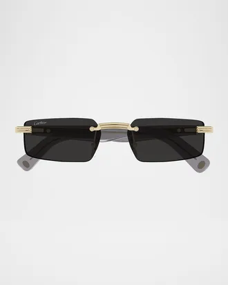 Cartier Men & apos;s CT0537SM Metal Rectangle Sunglasses