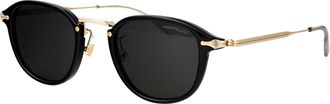 Montblanc Mens Sunglasses Mb0336s Black-Gold-Smoke Metal Black/gold/smoke