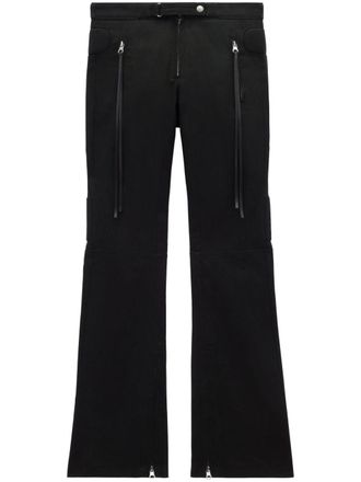Courrèges Racer flared cotton trousers - Black