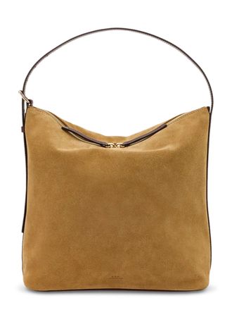 A.P.C. Structured Suede Handbag with Gold-Tone Accents