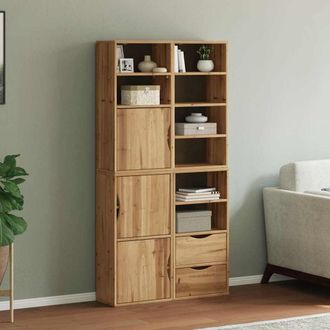 Berkfield Home Side Cabinets 4 pcs ODDA 40x24x79 cm Solid Wood Pine in Brown | Size: 40 x 24 x 79 cm