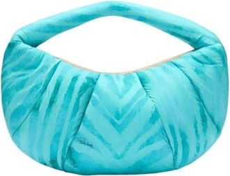 Roberto Cavalli Handbags, female, Blue, Size: ONE SIZE Medium Venezia Bag With Print