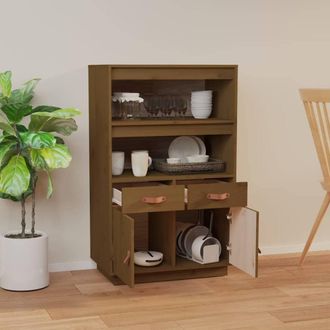 Berkfield Home Highboard Honey Brown 67x40x108.5 cm Solid Wood Pine