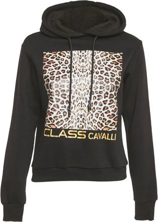 Cavalli Felpa con stampa leopardata - Nero