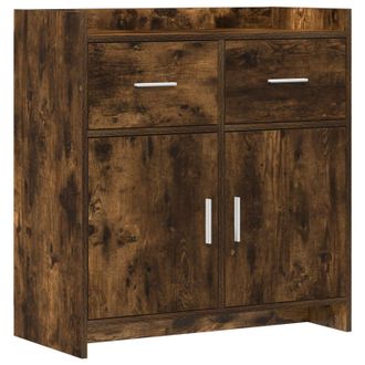 vidaXL Aparador Roble Ahumado 75 X 36 X 80 Cm Madera De Ingenier&iacute;a Vidaxl