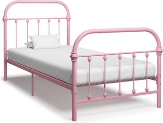 vidaXL Estructura De Cama Sin Colch&oacute;n Metal Rosa 100x200 Cm Vidaxl