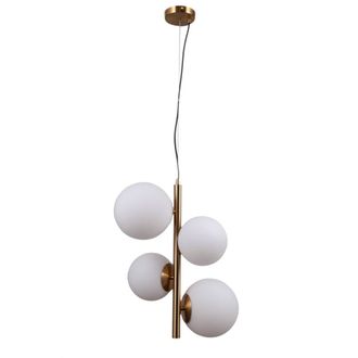 Netlighting Riga Modern 2 Light Globe Pendant Ceiling Light E27+E14 in Yellow
