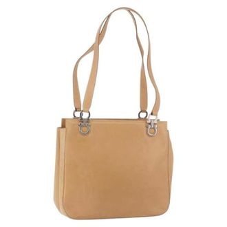 Ferragamo Pre-owned Tote Bag - Dames - Pre-owned - Beige - Maat: ONE Size Leer