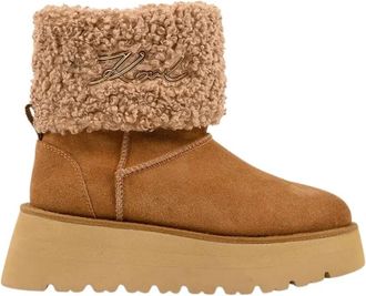 Karl Lagerfeld Skylar Winter Boot - Dames - Winterlaarzen - Bruin - 41 EU - Leer - Schoenen