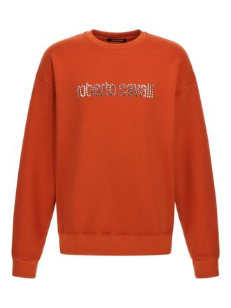 Roberto Cavalli logo-lettering sweatshirt - men - Cotton - S - Orange