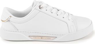 Tommy Hilfiger Womens Leather Low Top Sneakers - White - Size EU 42