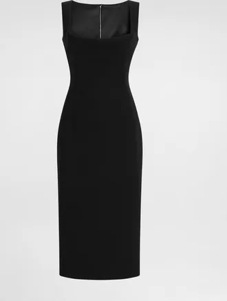 Dolce & Gabbana Double Wool Cr&ecirc;pe Dress - Woman Dresses Black 36
