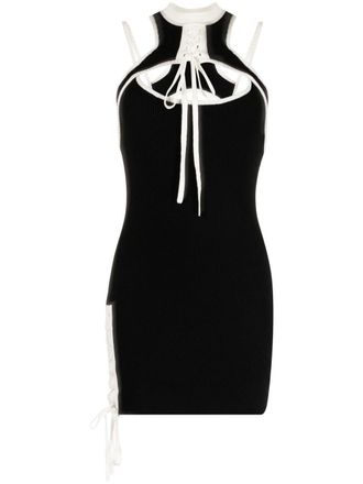 Monse Mini-jurk met contrasterende afwerking - Zwart