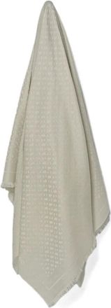 BOSS monogram-jacquard scarf - women - Wool/Modal - One Size - Neutrals