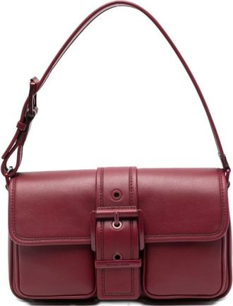 Michael Kors Rode leren schoudertas Rossa - Dames - Handtassen - Rood - ONE Size - Leer - Tassen