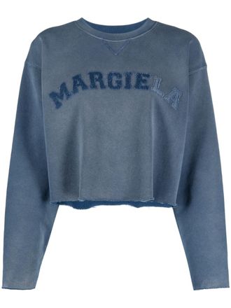 Maison Margiela Sweater met logopatch - Blauw