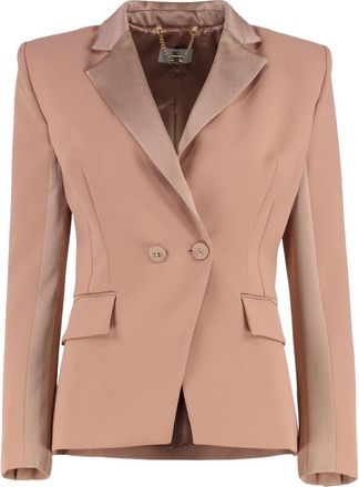 Elisabetta Franchi Crepe Blazer - Dames - Blazers - Roze - M - Polyester - Jassen