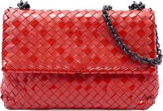 Bottega Veneta Pre-owned Bottega Veneta Small Nappa and Patent Intrecciato Olimpia Shoulder Bag Ladies GZ8OGI58J8MD7U4M