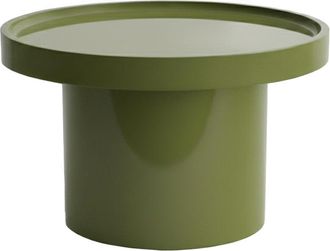 Oviala Mesa de centro redonda de 50 cm en MDF lacado en verde oliva