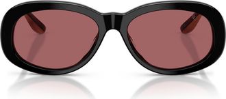 Brunello Cucinelli Claire 55mm Polarized Irregular Sunglasses in Black at Nordstrom