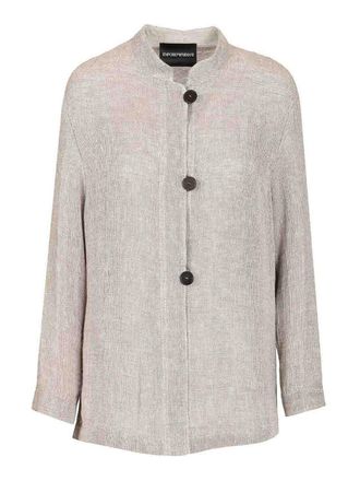 Emporio Armani Linen Gauze Shirt Jacket