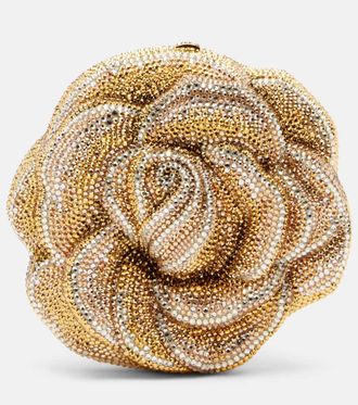 Judith Leiber Golden Rose crystal-embellished clutch