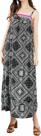 THML Clothing Embroidered Maxi Dress In Bandana Print