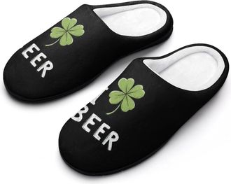 Generic Stpatricks Day Beer Mens Slippers Comfortable And Non-slip Cotton Slipper Shoe for House