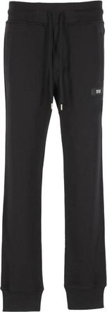 Versace Jeans Couture Zwarte Katoenen Broek Verhoog Stijl - Heren - Sweatpants - Zwart - M - Katoen - Broeken