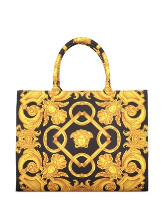 Versace Medusa Barocco tote bag - women - Polyester/Cotton/Leather - One Size - Black