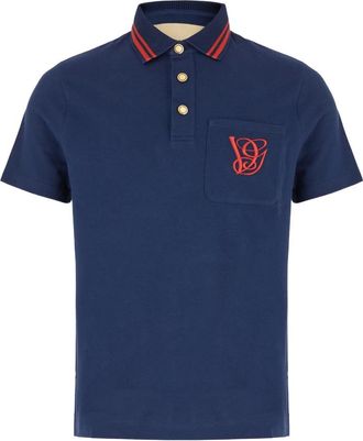 Valentino Garavani Tops, Heren, Blauw, S, Katoen, Klassiek Polo Shirt voor Mannen