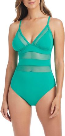 Bleu Rod Beattie Cross Back One-Piece Swimsuit in Hippie Fish at Nordstrom, Size 12