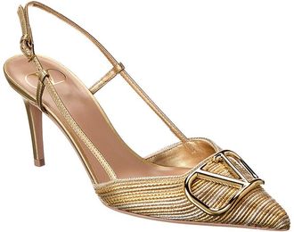 Valentino Vlogo Signature 80 Leather Slingback Pump