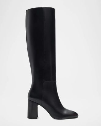 Stuart Weitzman 85mm Mulberry Leather Knee-High Boots