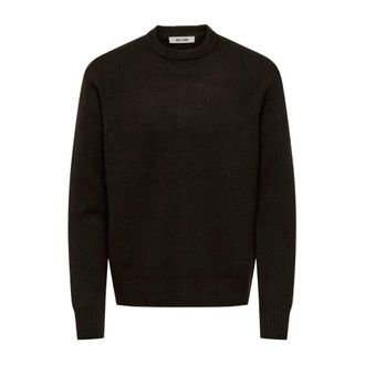 Only & Sons James Crew Gebreide Trui - Heren - Ronde hals truien - Zwart - XL - Truien & Vesten