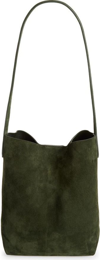 Small Everyday Cabas Suede Hobo Bag in Moss at Nordstrom