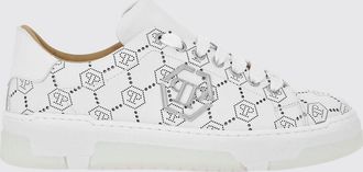Philipp Plein Sneakers basse in pelle con logo Hexagon in strass