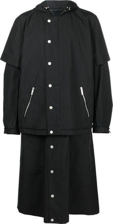 44 Label Group single-breasted trench coat - men - Polyester/Cotton - 52 - Black