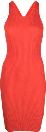Iceberg cut-out ribbed-knit dress - women - Viscose/Polyamide - 42 - Red