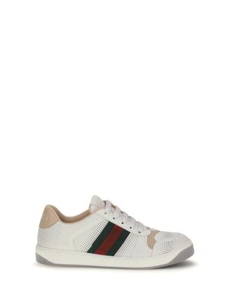 Gucci White Screener Leather Sneakers