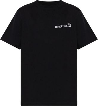 Coperni Zwarte Logo Print Top met Ronde Hals - Dames - T-shirts - Zwart - M - Katoen - Tops