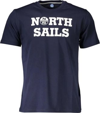 North Sails Blauw T-shirt met korte mouwen en logo - Heren - T-shirts - Blauw - L - Tops