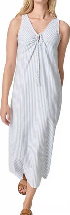 Lilla P Keyhole Midi Dress In Capri Stripe