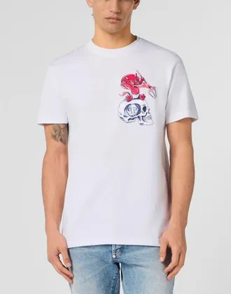 Philipp Plein Round Neck T-Shirt Baby Devil Small Men in White at Nordstrom, Size Xxx-Large