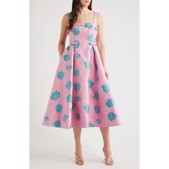 Lilly Pulitzer Rissy Metallic Floral Jacquard Dress in Conch Shell Pink Jungle at Nordstrom, Size 8