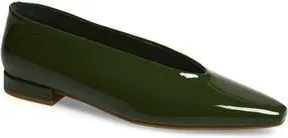 Jeffrey Campbell Hinted Pointed Toe Flat in Olive Patent at Nordstrom Rack, Size 6